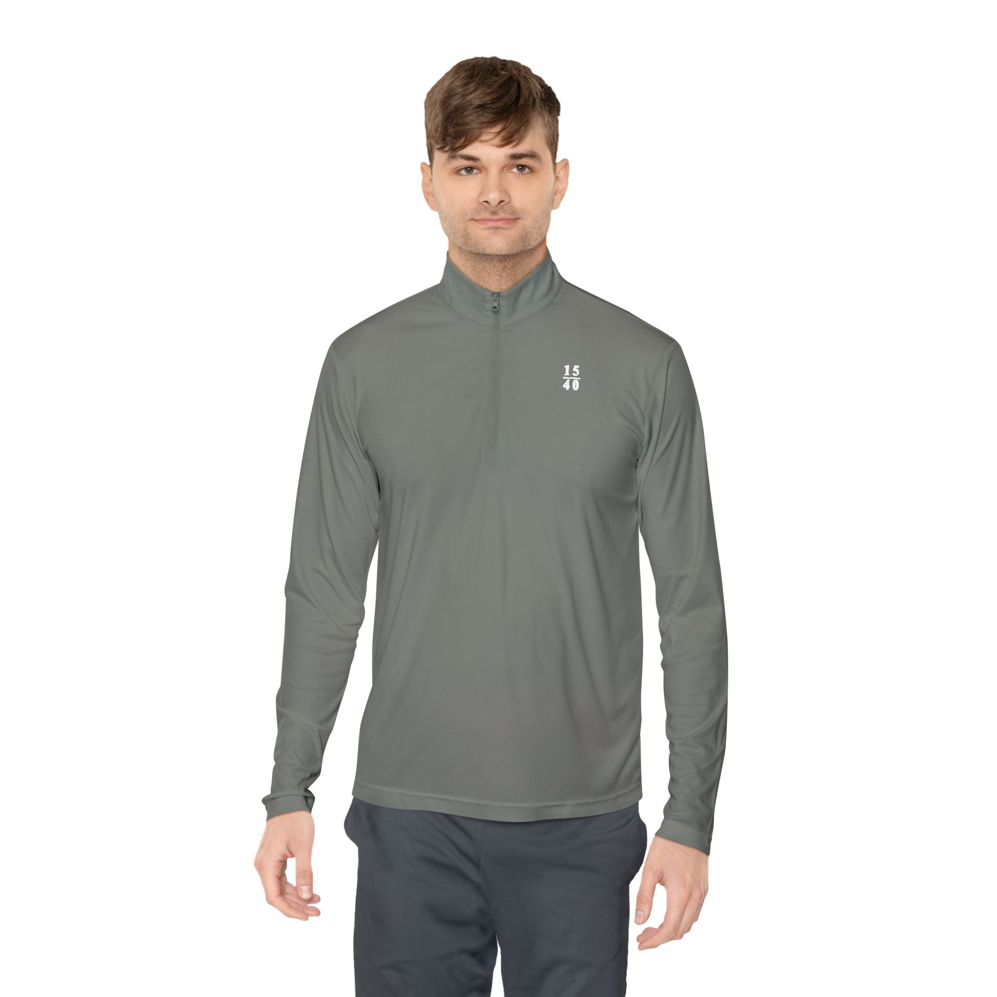15|40 White Minimalist Logo Upper Left Chest Unisex Quarter-Zip Pullover