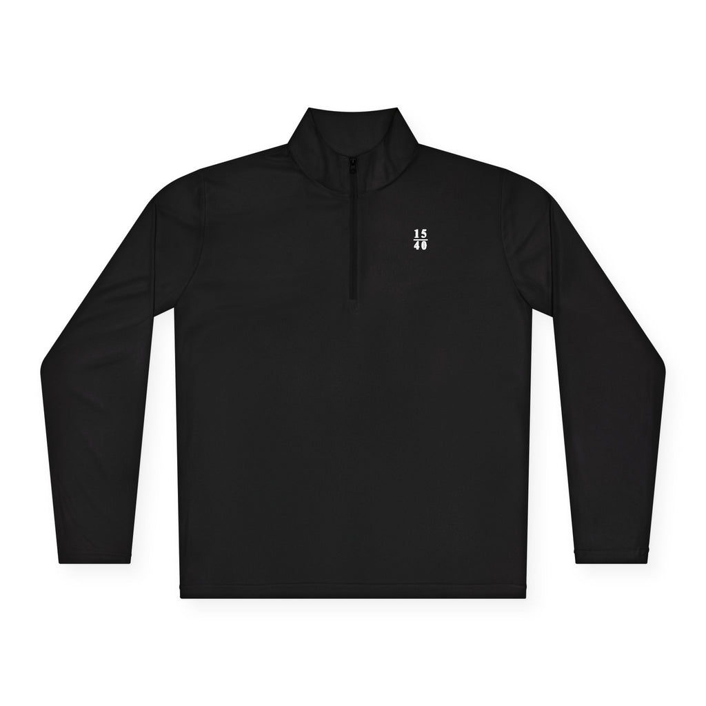 15|40 White Minimalist Logo Upper Left Chest Unisex Quarter-Zip Pullover