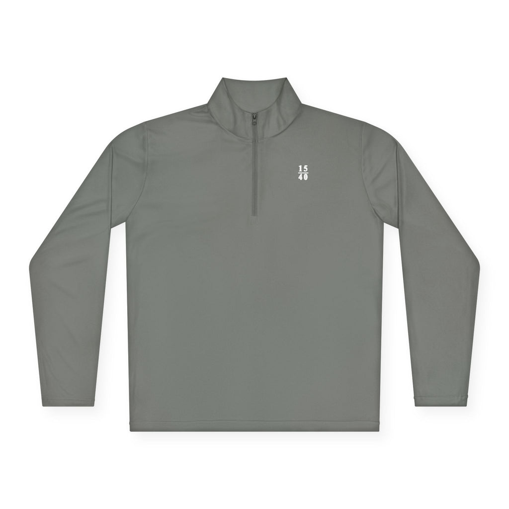 15|40 White Minimalist Logo Upper Left Chest Unisex Quarter-Zip Pullover